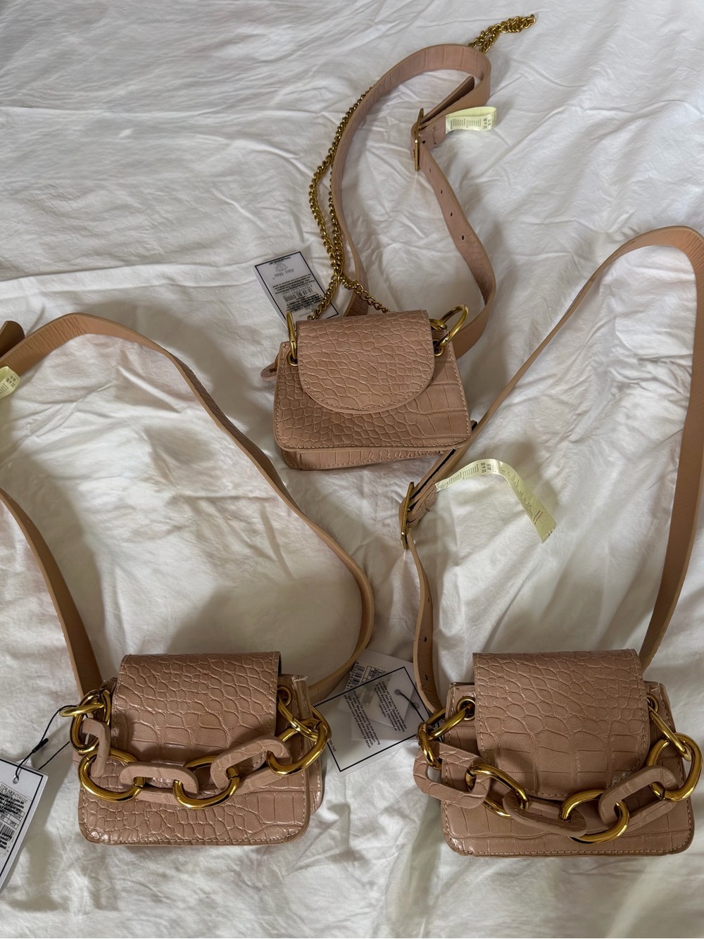 3 NWT - Alex - Mac Textured Blush Mini Shoulder Bags. $20 each or 3 for $50